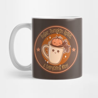 “Sugar, Pumpkin Spice, & Everything Nice” Chibi Pumpkin & Coffee Cup Mug